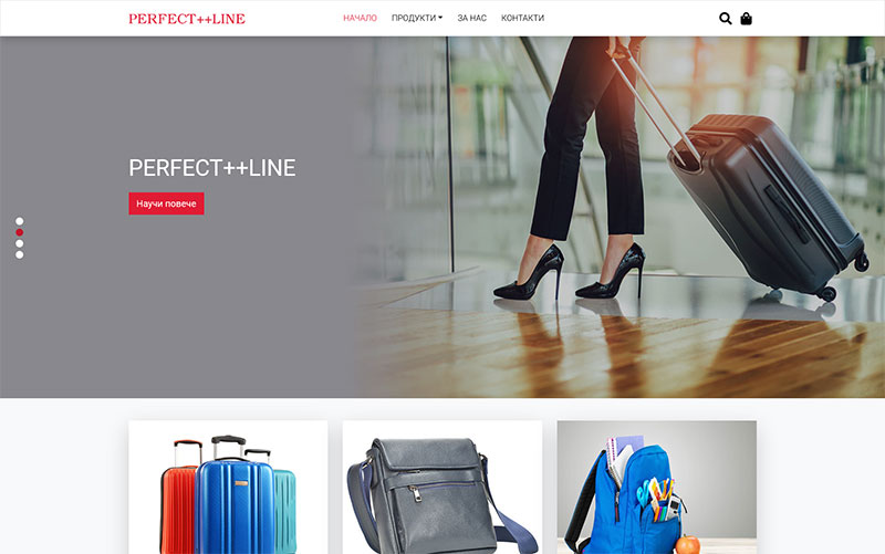 Изработка на онлайн магазин за чанти куфари